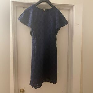 J.crew Navy blue floral embroidered short‎ sleeve dress size 0